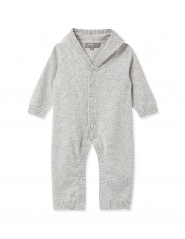 Panda Cashmere Sleepsuit Fumo Grey en linge