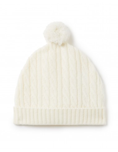 Cashmere Cable Hat New Ivory White Livraison rapide