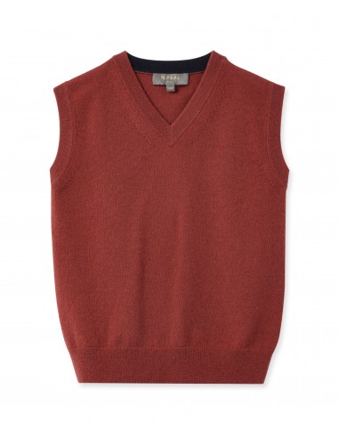 Boys Cashmere Slipover Brick Red 2023