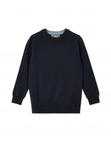 Boys Round Neck Cashmere Jumper Navy Blue Paris Déstockage Promo