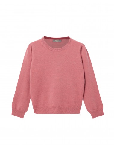 Girls Round Neck Cashmere Jumper Heather Pink de technologie