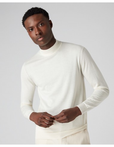 Men's Fine Gauge Cashmere Turtle Neck Jumper New Ivory White Les êtres humains sont 