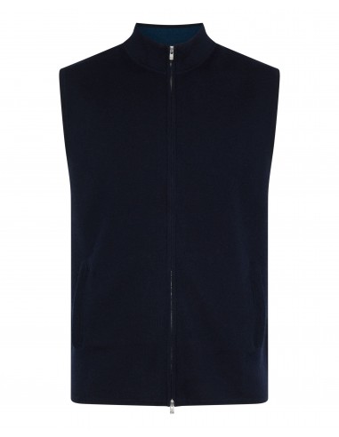 Men's Bayswater Fine Gauge Cashmere Gilet Navy Blue le concept de la Pate a emporter 