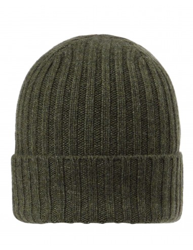 Unisex Chunky Ribbed Cashmere Hat Moss Green online