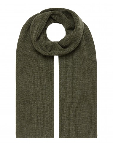 Unisex Ribbed Cashmere Scarf Moss Green commande en ligne