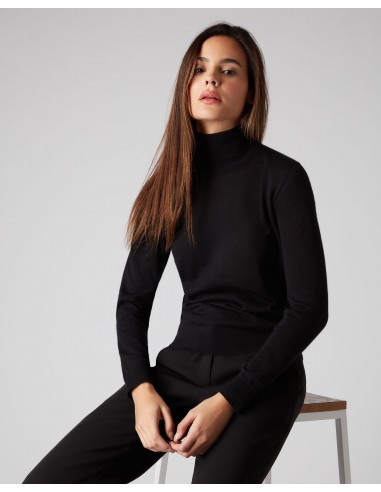 Women's Margot Superfine Cashmere Roll Neck Jumper Black en stock