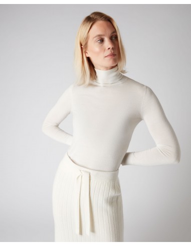 Women's Margot Superfine Cashmere Roll Neck Jumper New Ivory White en ligne des produits 