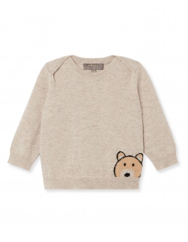 Bear Cashmere Jumper Light Oatmeal Brown Dans la société mordern