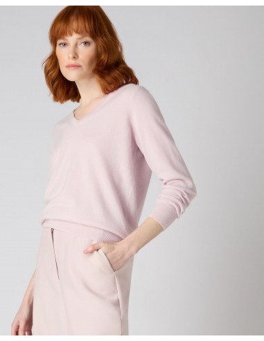 Women's Phoebe V Neck Cashmere Jumper Quartz Pink 2024