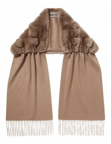 Women's St Moritz Fur Neck Scarf Dark Tan Brown la chaussure