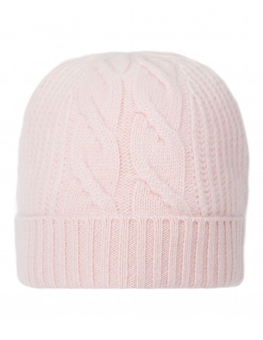 Women's Cable Rib Cashmere Hat Quartz Pink de France