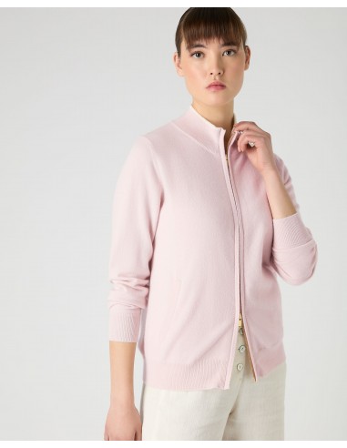 Women's Alisa Full Zip Cashmere Cardigan Quartz Pink s'inspire de l'anatomie humaine