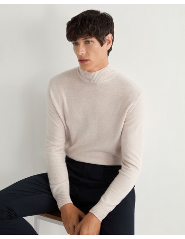 Men's Mayfair Turtle Neck Cashmere Jumper Frost White en stock