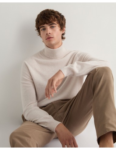 Men's Trafalgar Roll Neck Cashmere Jumper Frost White les ctes