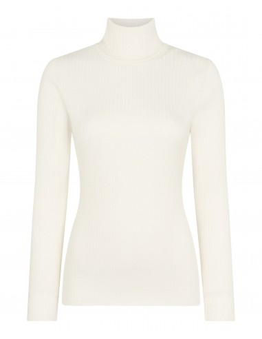 Women's Superfine Cashmere Ribbed Roll Neck Jumper New Ivory White pas cher chine