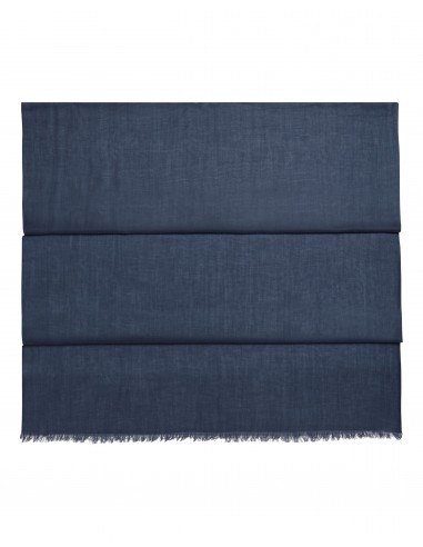 Women's Ultrafine Pashmina Cashmere Shawl Caviar Blue de France