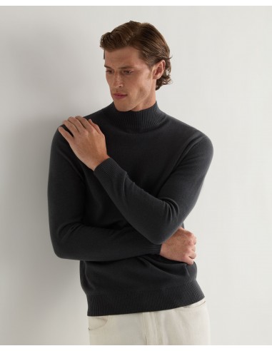 Men's Mayfair Turtle Neck Cashmere Jumper Anthracite Grey est présent 