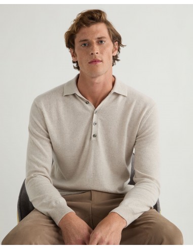 Men's Greenwich Cashmere Polo Shirt Pebble Grey online