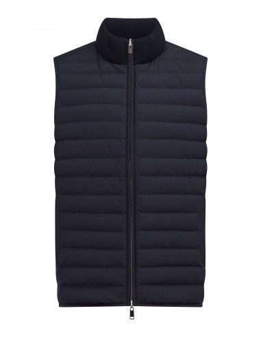 Men's Reversible Cotton Blend Gilet Navy Blue Paris Déstockage Promo