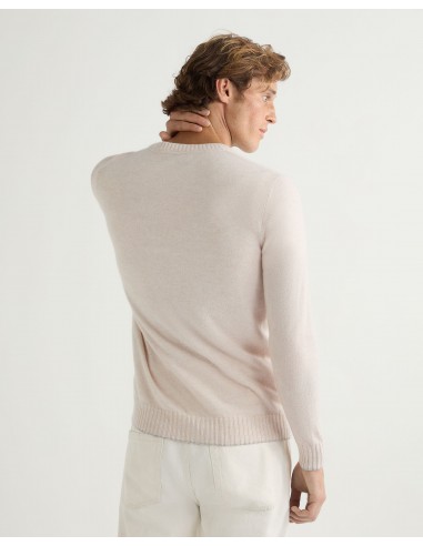 Men's Shoreditch Round Neck Cashmere Jumper Frost White Pour