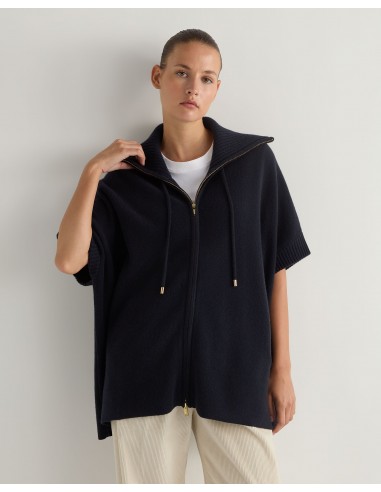 Women's Milano Knitted Cashmere Cape Navy Blue online