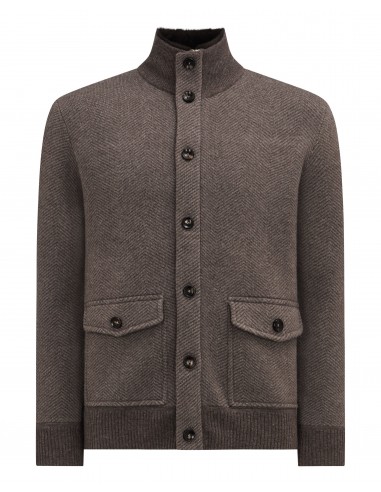 Men's Herringbone Cashmere Jacket Biscotti Brown suggérées chez