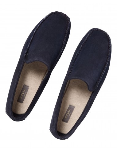 Unisex Cashmere Moccasin Navy Blue soldes