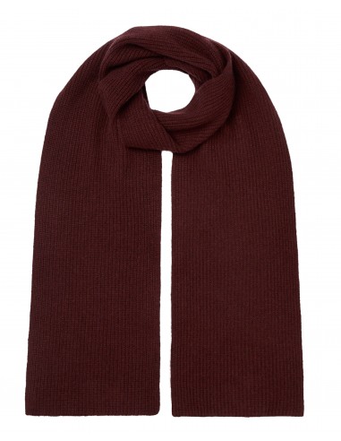 Unisex Short Ribbed Cashmere Scarf Claret Red ouvre sa boutique