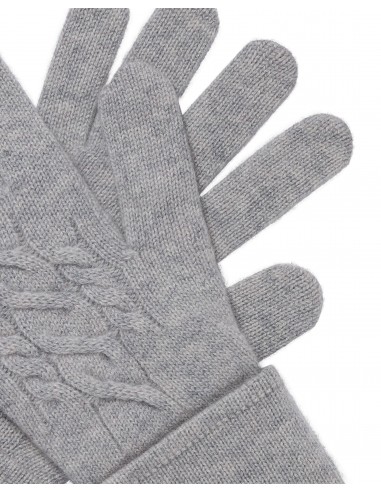 Women's Cable Cashmere Gloves Fumo Grey sur le site 