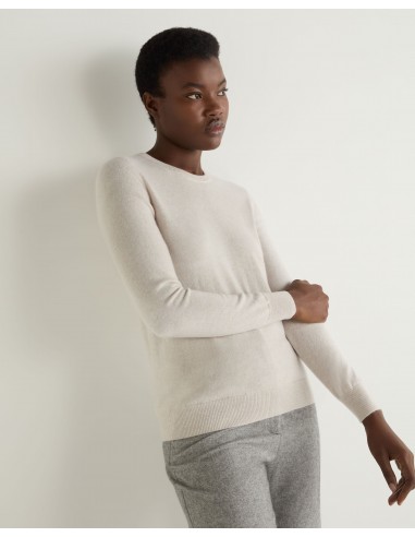 Women's Evie Classic Round Neck Cashmere Jumper Frost White 50% de réduction en Octobre 2024