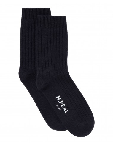 Women's Rib Cashmere House Socks Navy Blue prix