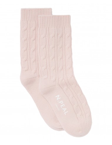 Women's Cable Cashmere House Socks Quartz Pink les muscles