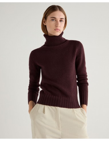 Women's Hazel Chunky Roll Neck Cashmere Jumper Claret Red Venez acheter