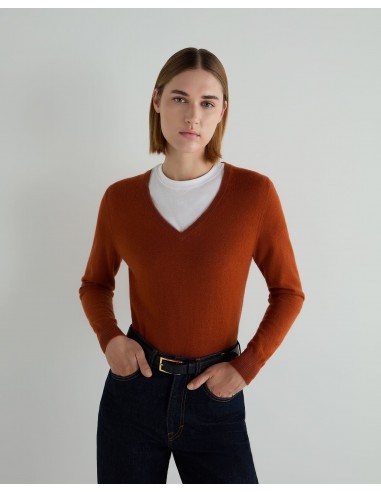 Women's Phoebe V Neck Cashmere Jumper Rust Orange suggérées chez