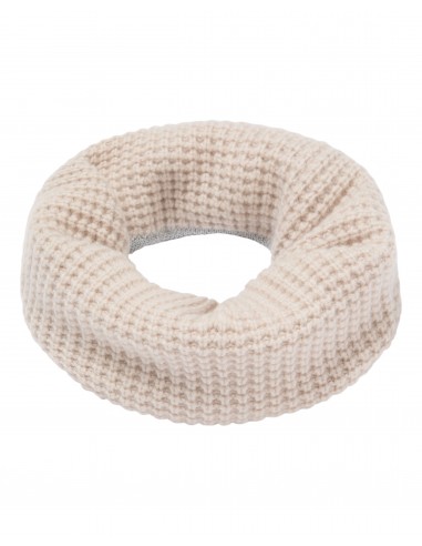 Women's Waffle Stitch Cashmere Snood With Lurex Ecru White shop