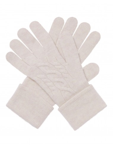 Women's Cable Cashmere Gloves Frost White Les magasins à Paris et en Île-de-France