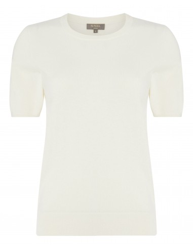 Women's Milly Classic Cashmere T-Shirt New Ivory White les muscles