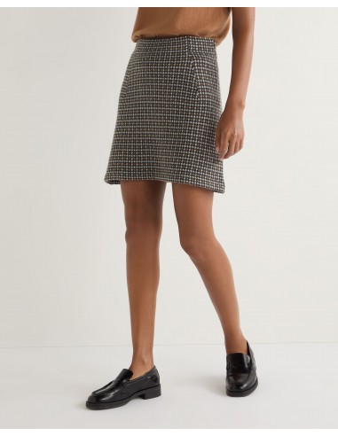 Women's Dogtooth Mini Cashmere Skirt Brown Comparez et commandez 