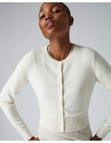 Women's Ivy Cropped Cashmere Cardigan New Ivory White prix