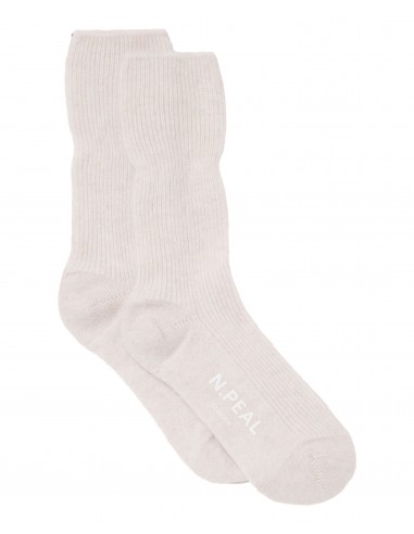 Unisex Cashmere Rib Bed Socks Frost White Livraison rapide