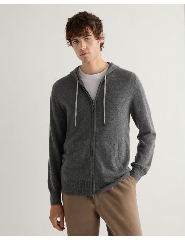 Men's Ladbroke Cashmere Hoodie Elephant Grey rembourrage situé sous