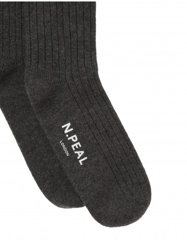 Men's Rib Cashmere House Socks Dark Charcoal Grey est présent 