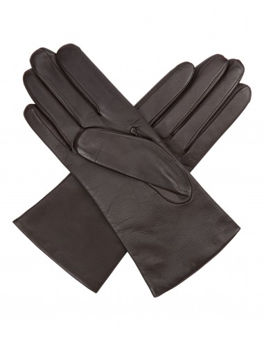 Women's Leather Short Gloves Mocha Brown Paris Déstockage Promo