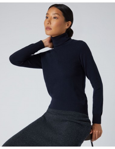 Women's Luna Roll Neck Cashmere Jumper Navy Blue de l' environnement