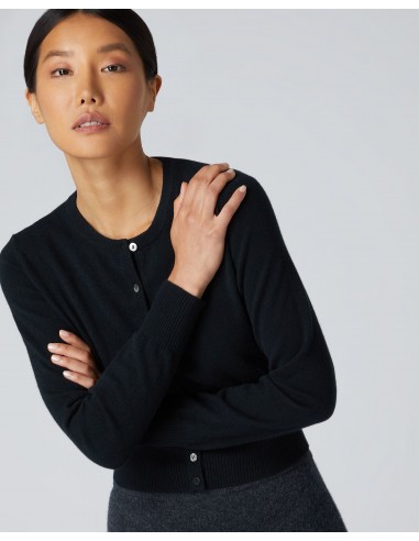 Women's Ivy Cropped Cashmere Cardigan Black pour bénéficier 