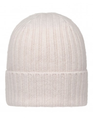 Unisex Chunky Ribbed Cashmere Hat Frost White destockage