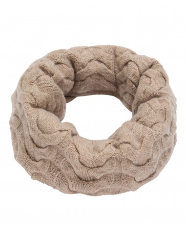 Unisex Cable Cashmere Snood Oatmeal Brown de l' environnement