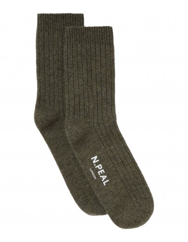 Men's Rib Cashmere House Socks Moss Green l'achat 