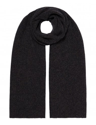 Unisex Short Ribbed Cashmere Scarf Granite Grey Le MVP de beaucoup