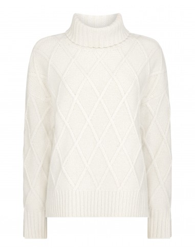 Women's Diamond Stitch Cashmere Jumper With Lurex Snow Grey Sparkle du meilleur 